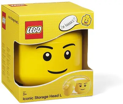 Small and Large LEGO Storage Heads (Yellow, Boy or Girl)