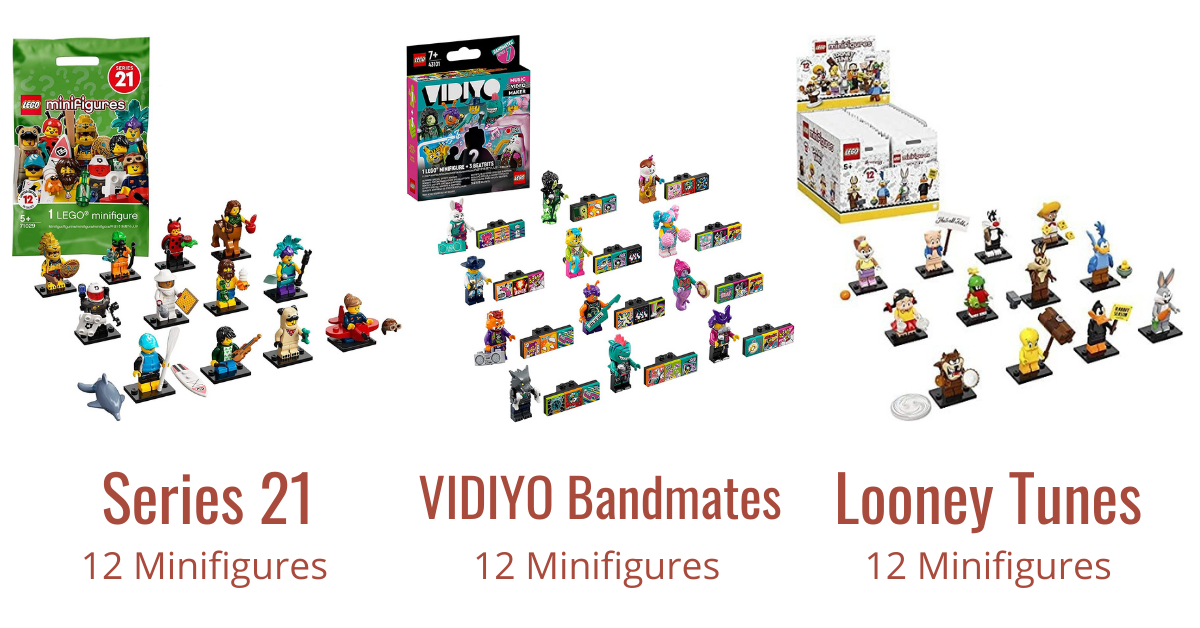 LEGO CMF Series 21, VIDIYO Bandmates and Looney Tunes Number of Minifigures